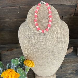 Disk beaded necklaces.